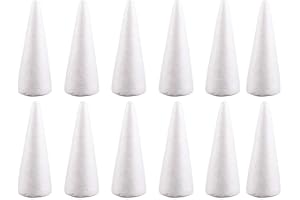 Holibanna 12Pcs 10Cm Schiuma Coni Bianco Polistirolo Cono Artigianato Schiuma Cono Natale Albero Polistirolo Schiuma per Natale Centrotavola Decorazione Matrimonio