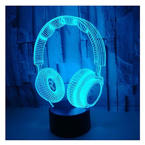 3D Optical Illusion LED Lamps Night Light,Amazing 7 Colors Quick Touch Switch Lamp with Smooth Acrylic Flat,USB Powered Deco Lamp,Birthday Christmas Holiday Gift For Kids and Friends,Headset_a