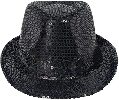 Children Adults Solid Color Sequins Fedora Hat,A-child