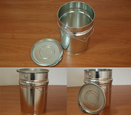 Weißblecheimer 12 Liter inkl. Deckel mit Spannring - 2