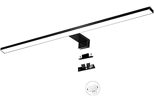 YIQAN 60cm Badezimmerleuchte 13w LED-Spiegelleuchte 4000K natürliches Licht mattschwarz 14300lm Badezimmerschrankbeleuchtung Eitelkeitsleuchte 3 Möglichkeiten zur Installation…
