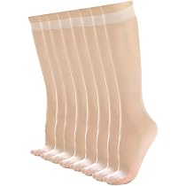 Lot De 4 Paires De Mi-bas Femme Transparents Noirs - Genou, Confortables, Lisses - Pour Tenue Élégante