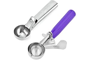 SENHAI 2 Pezzi di Gelato con grilletto, Torta di Biscotti in Acciaio Inossidabile Spoon Scooper Dipper per Frutta, Anguria