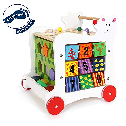7393 Carrello primi passi Orso small foot, 5 lati divertenti, per promuovere le capacità motorie, da 1 anno