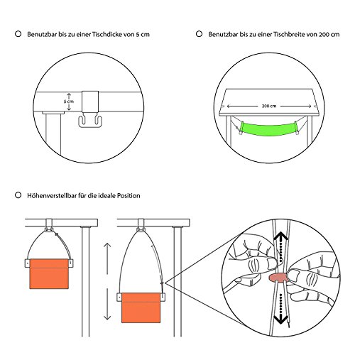 Qiorange Fußablage Hängesessel für Büro Schreibtisch Hängematte - 4