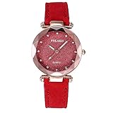Uhren Damen Armbanduhr Frauen Casual Quarz Lederband Starry Sky Watch Analoge Armbanduhr Schön Armbanduhr für Das Festivalgeschenk,ABsoar