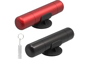 KDUH 2 In 1 Marteau Sécurité Voiture 3 Pièces Set Marteau Sécurité Voiture Coupe Ceinture Marteau Urgence Marteau Urgence Voiture Avec Coupe Ceinture Brise Vitre Outil Voiture Accessoires (Noir et Rouge)