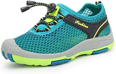Luckly Grace Unisex Kids Summer Sports Outdoor Lightweight Mesh Breathable Athletic Quick-Drying Sandals Closed Toe Flat Hiking Traveling Swim Beach Shoes For Boys Girls (5 UK, Turquoise)