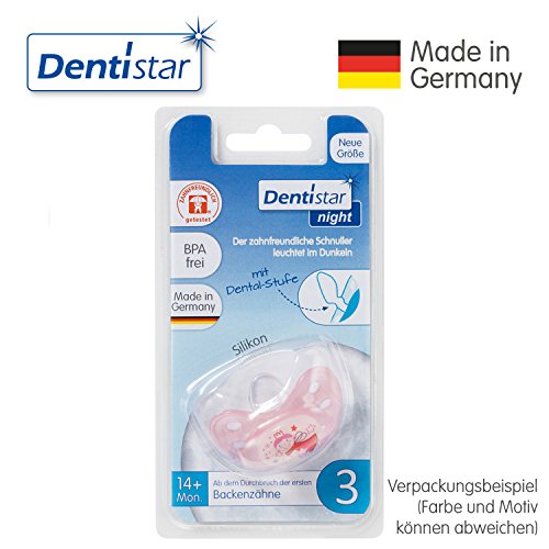 Dentistar® Night Silikon-Schnuller – Größe 3, ab 14 Monaten – Nacht-Leuchtschnuller, Nuckel leuchtend, Zahnfreundlich - 4