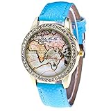 Hunpta@ Uhren, Armbanduhr Watch Zhou Lianfa Quarz Retro Karte Muster Alloy Business Watch Damenuhr