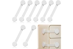 ZILZUFA 8 Pezzi Blocca Cassetti per Bambini, Bambini Chiusure Sicurezza per Armadietto, Chiudi Cassetti Bambini Nessuna perforazione, Chiusura Cassetti Per Bambini, Sicurezza Cassetti Bambini, Bianca