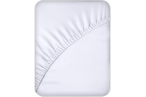 ACRALI HOME Double Fitted Sheet - 40cm Extra Deep Pocket, Microfiber White Bottom Sheet for Double Bed - Easy Care, Hotel Quality Soft Bedsheet - Breathable, Shrinkage and Fade Resistant