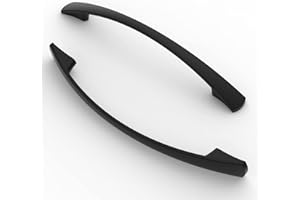 FURNIWARE Lot de 10 poignées de meuble - Espacement des trous : 128 mm - Pour armoires de cuisine, placards, tiroirs - Noir mat