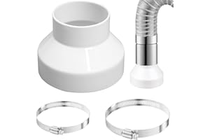 YZDZSW Round Ducting Reducer 150mm to 100mm, 6 to 4 inch Duct Pipe Reduction Connector mit Stainless Hose Clips(91-114mm,141-165mm), Extractor Fan Reducer Joint Duct Pipe Connector Adaptor