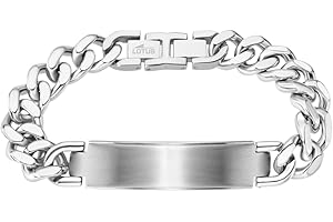 LOTUS STYLE Pulsera Hombre Acero Inoxidable 316L Brazalete de Diseño Sofisticado, Confortable y Resistente al Agua - Cadena, Esclava - Pulseras Hombre 215.00 mm LS1989-2/1 - Ideal para Regalo