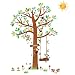 Decowall DM-1401P1402 8 Little Monkeys Tree and Height Chart Kids Wall Stickers Wall Decals Peel and Stick Removable Wall Stickers for Kids Nursery Bedroom Living Room