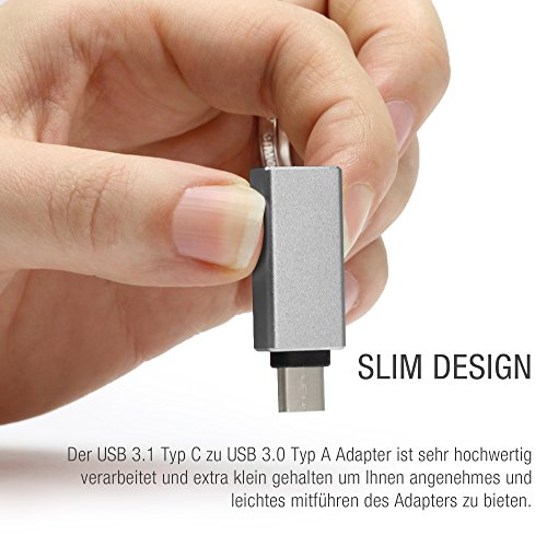 Urcover® USB-C auf USB 3.0 A OTG Adapter / Konverter Umwandler von USB Type-C Input in Micro-USB für Typ-C Geräte wie MacBook Pro , MacBook (2015) , ChromeBook Pixel , Nexus 5X , Nexus 6P , Nokia N1 , OnePlus 2 und weiter [Grau] - 5