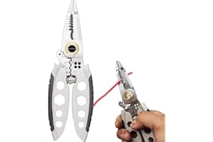 YGYZKJSD 7-Inch Multipurpose Wire Stripper - Professional Tool Gift,2024 New Wire Strippers and Crimping Tool,4 in 1 Wire Strippers-Stripping Cutting Crimping Splitting