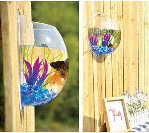 Fish Bowl Vase Acrylic Wall Mounted Aquarium Vase Acrylic Fish Bubble Wall Mount Fish Tank for Home Kitchen Garden Hotel Decoration by LongJu (3 Models: 6 inch, 7.7 inch, 11.6 inch ) (Large)