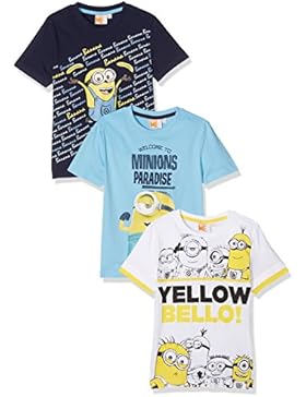 FABTASTICS Unisex T-Shirt MINIONS,3er Pack