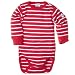 Polarn O. Pyret Unisex Baby Classic PO.P Stripe Long Sleeve Bodysuit, Poppy, 18-24 Months