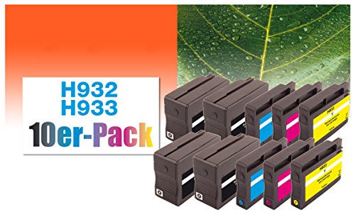 Peach 10er-Pack Tintenpatronen kompatibel zu HP No. 932, No. 933 - 2