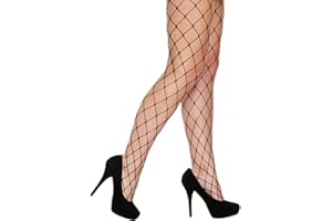 HD Novelty Women's Fishnet Tights, Black Fashion Stockings, Diamond Mesh Lingerie, Fancy Dress Costume Accessories One Size Fit All