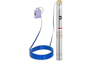 MSW MOTOR TECHNICS MSW Pompe de puits submersible 95 mm / 3,75'' - 4800 l/h - 750 W - 50 m de câble / 88 m de hauteur d'élévation - Inox