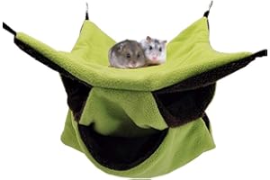 LeerKing Hamaca Hámster Cama Colgante Hurón con 3 Capas de Laberinto Geométrico para Animales Pequeños Rata Chinchilla Cobaya Ardilla para Jugar y Dormir, Verde 30 * 30cm