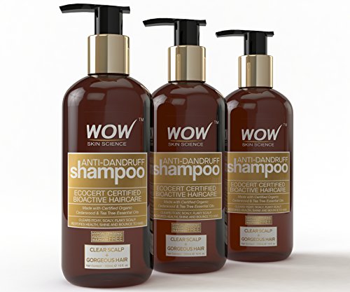 Wow Organics Anti Dandruff Shampoo, 300ml (Pack of 3) RS.999 (33.00% Off) - Amazon