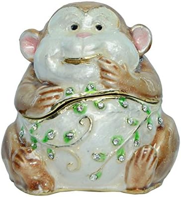 Lovely Monkey Treasured Trinket &amp; Jewelry Box Animal Figurine Tabletop Collectible Gifts