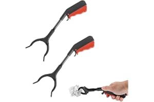 ZORVYN 2 Piezas Pinza de Alcance para Personas Mayores, Recogedor Portátil Corto, Pinza para Recoger Basura para Adultos y Niños, Herramienta de Recolección para Jardín y Personas Mayores (29cm)