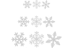 Willingood 108 Christmas Window Snowflake Stickers, Window Removable Window Decorations Static Adhesive PVC Stickers for Christmas Window Decorations, Doors, Shop Windows, Showcases, Glass Fronts