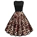 Produktbild OverDose Damen Urlaub Strand Stil Frauen Vintage Dot Bunte Druck Sleeveless Mesh Patchwork Abend Party Bar Dating Schlank Swing Kleid Rock Dirndl