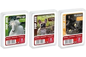 ASS ALTENBURGER SPIELKARTEN Ass Altenburger 3-er Set Quartettspiele/Quartett Tiere bestehend aus 1. Top Ass Pferde - 2. Top Ass Hunde - 3. Top Ass Katzen