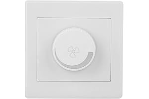 SYNYEY Interrupteur de contrôle de vitesse, ventilateur de plafond Interrupteur de contrôle de vitesse Bouton de panneau mural blanc AC250V 100W 86x86mm Convient pour les ventilateurs électriques Lampes à in