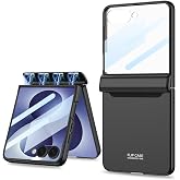 Coverzone Samsung Galaxy Z Flip 8 ile Uyumlu Kılıf, 360&deg; K&ouml;şe ve Menteşe Korumalı Şeffaf Sert Arka Kapak, Darbe Emici Tam Kor