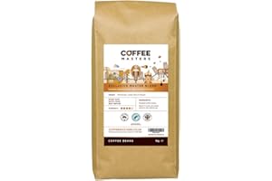 Coffee Masters Coffee Beans 1kg Exclusive Master Blend - 100% Arabica, Medium Dark Roasted Whole Bean Ideal for Espresso Machines