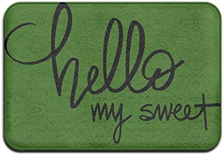 GREATINC Art Design Doormats Hello My Sweet Cool Personalized Door Mats Monogram Non-slip Doormat Coral Fleece Indoor Outdoor Kitchen Floor Rug Front Door Mat Funny Flannel Carpet 15.7" X 20.3"
