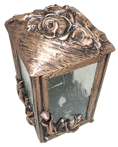 Grablaterne, Grablampe B0611B Bronze Glasscheiben wählbar (Klares-Glas mit Schlieren) - 2
