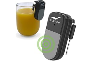 Uccello Liquid Level Indicator - Liquid Pouring Kitchen Aid with Two-Stage SOUND and Vibrating Alarm for Partially Sighted - Sensor Works with Hot and Cold Liquids | Visually Impaired Gifts