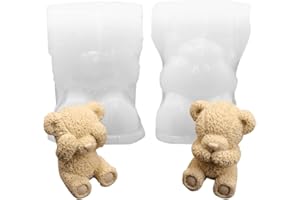 SDOVE 2PCS Bär Silikonform,Ice Bear Silicone Mould,Kerzen-Gießform Kerzenform Silikon Kerzenform Diy Silikonform Kerzen Gießen Formen,For Diy Cake Soap Scented Candle Coffee Milk Tea Candy Baking Decoration