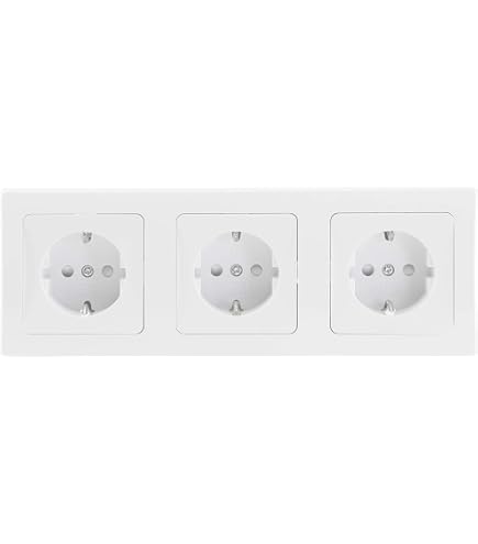 Delphi Presa Combinata Con Interruttore Della Luce 230V – Doppia Bianca Lucida Con Telaio, Facile Montaggio A Morsetto