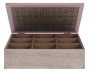 Eliware Teebox 'Tea is Always a Good Choice' mit 9 Fächern in Rosa