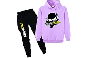 FORLCOOL Ninja Kidz - Suéter con capucha para niño de color sólido con capucha y pantalones deportivos para niñas