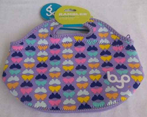 BYO Rambler Lunch Bag Light Purple with Butterfly Design with Free Pocket Highlighter Pen and Pocket Mechanical Pencil Included