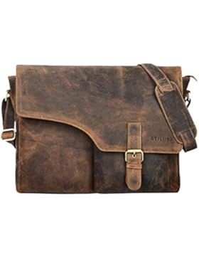 STILORD 'Valerian' Leder Umhängetasche Herren Messenger Bag Business Uni Büro groß DIN A4 Laptoptasche Aktentasche...