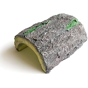 Aquarium Ornament Large Semicircle Resin Tree Bark Cave Hide Landscaping Fish Tank Decoration