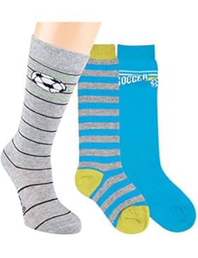 Vitasox Kinder Kniestrümpfe Jungen Socken Baumwolle Kinderkniestrümpfe Ringel Ringelkniestrümpfe ohne Naht 3er...