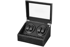 LINGFANSTORE Automatische Uhrenbeweger Box,luxuriöser Uhrenbeweger,Uhrengehäuse mit leisem Mabuchi Motor,PU-Leder Uhrengehäuse mit Netzteil,Lagerung Schmuckschatulle…